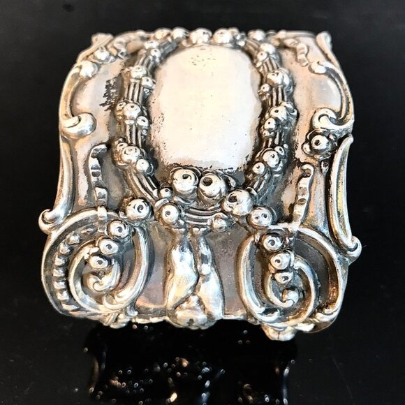 Antique Tiffany Cir.19th C Sterling Silver Cuff Bracelet Cherub Putti 925 Rare - Picture 6 of 13
